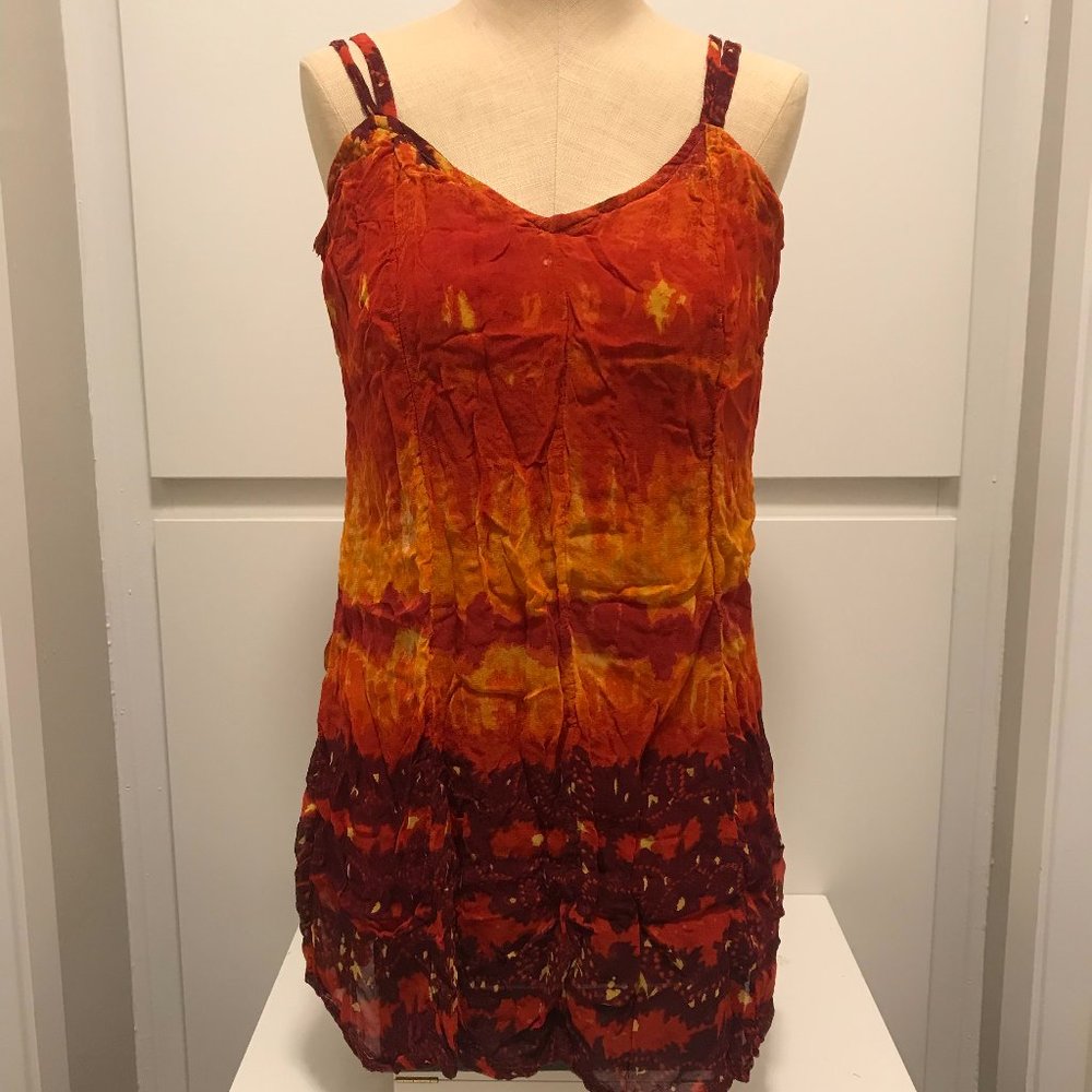 Red Fire Dancer Flirty Indian Tunic Dress / Shirt